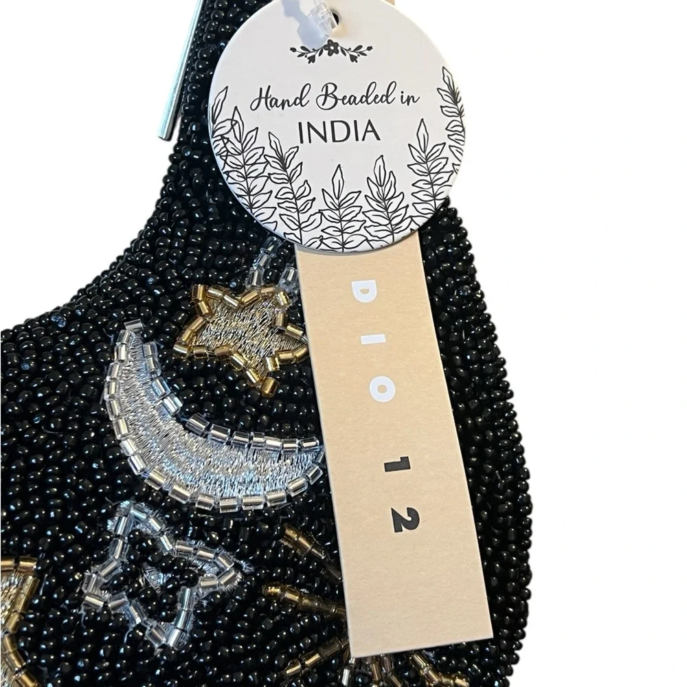 NWT VIRAL Moon & Stars Celestial Handcrafted Beaded Bag purse studio 12